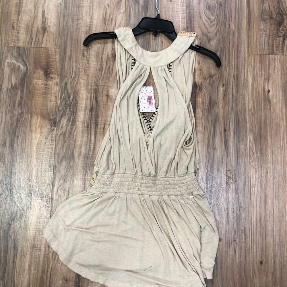 NWT Free People beige/brown blouse - Picture 6 of 6